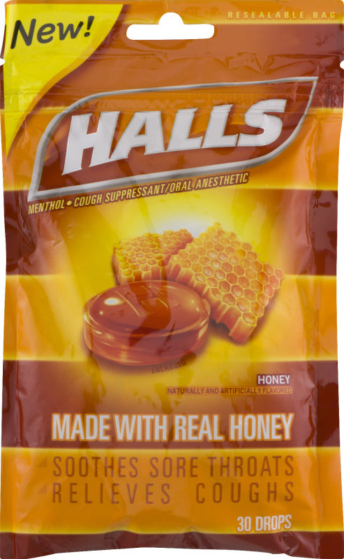 Halls Cough Drops Soothe Honey 30count