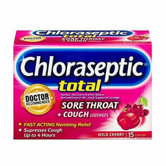 Chloraseptic Total Sore Throat/Cough Lozenges Cherry 15count