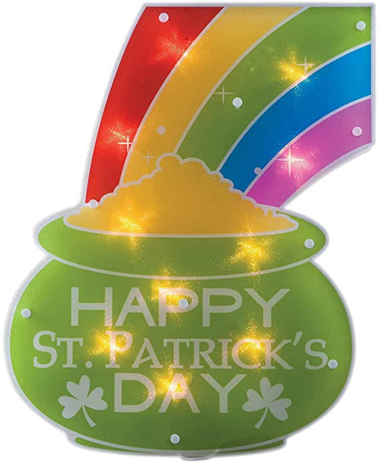 ST. PATRICKS LIGHTED POT OF GOLD INDOOR/OUTDOOR USE