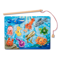 MELISSA & DOUG WOODEN MAGNETIC PUZZLE GAME FISHING