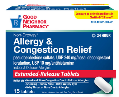 GNP Allergy/congestion Relief (Claritin-D) 15count