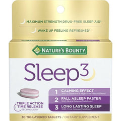 Nature's Bounty Sleep 3 Maximum Strength-10mg Melatonin (30 tri-layered tablets)