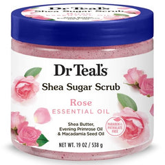 Dr. Teal's Shea Sugar Scrub Rose Essential Oil 19oz