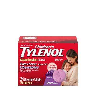 Children's Tylenol Chewables Grape Flavor (24 tablets)