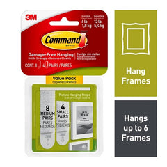 Command Picture Hanging Strips (8 medium pairs, 4 small pairs)