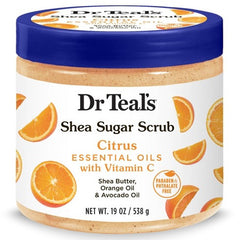 Dr.Teal's Shea Sugar Scrub Citrus Essential Oils w/ Vitamin C 19oz