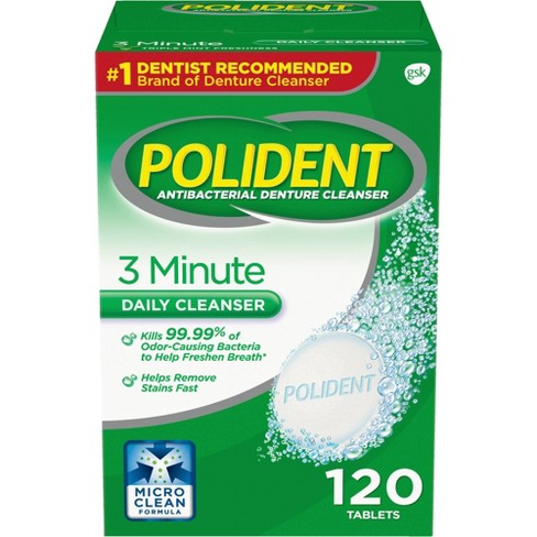 Polident 3 Minute Daily Cleanser Antibacterial Denture Cleanser 120 tablets