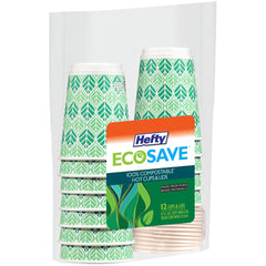 Hefty EcoSave 100% Compostable Hot Cups & Lids 12ct