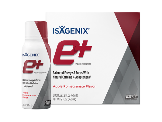 Isagenix E+ Energy Shots Apple Pomegranate Flavor 6ct