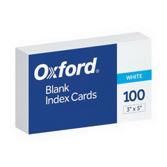 Oxford Blank Index Card 100ct 3"x5"