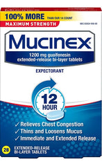 Mucinex Maximum Strength Expectorant 12Hour (28 extended-release bi-layer tablets)