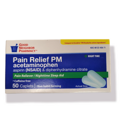 GNP Pain Relief PM 50 Caplets