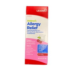 Leader Children's Allergy Relief Cherry Flavored Liquid 8fl oz