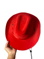 Halloween Red Felt Foam Cowboy Hat