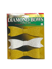 Diamond Bows 3 Piece Set (Gold & Silver)