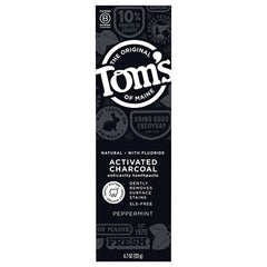 Tom's of Maine Activated Charcoal Anticavity Toothpaste Peppermint 4.7 oz