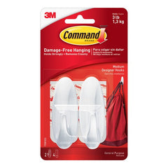 Command White Medium Designer Hooks 2ea