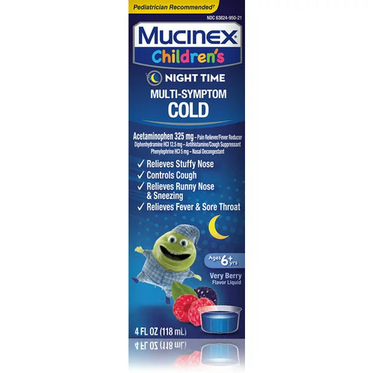 Mucinex Children's Night Time Multi-Symptom Cold Very Berry Flavor 4fl oz