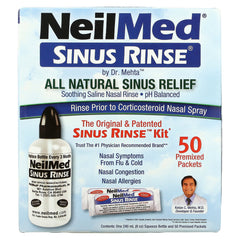 NeilMed Sinus Rinse Kit (one 240ml squeeze bottle & 50 premixed packets)