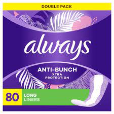Always Anti-Bunch Long Liners 80 Count