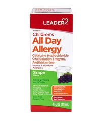 Leader Children's All Day Allergy Grape Flavor 4fl oz