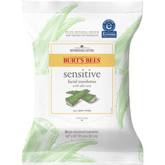 Burt's Bees Sensitive Facial Towelettes w/ aloe vera 30 pre-moistened Towelettes