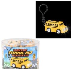 Light-Up School Bus Backpack Clip 1ct