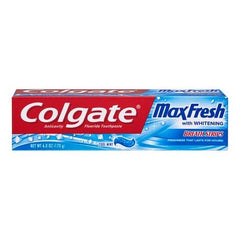 Colgate Max Fresh w/ Whitening Breath Strips Cool Mint Toothpaste 6oz