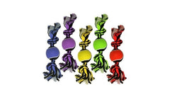 Multipet Nuts For Knots 2-Knot Rope W/ Tennis Ball (Assorted Colors)