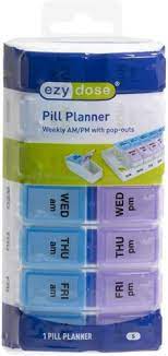 Ezy Dose Pill Planner (weekly AM/PM with pop-outs)