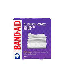 Band-Aid Cushion-Care Gauze Pads- 10 Medium Pads