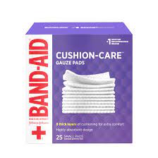 Band-Aid Cushion-Care Gauze Pads- 25 Small Pads