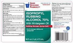 Good Neighbor Pharmacy Isopropyl Rubbing Alcohol 70% with Wintergreen Oil- 16 fl oz