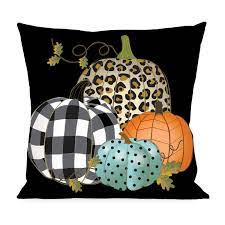 Mixed Print Pumpkins Pillow