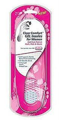 Pedifix Clear Comfort Gel Insoles for Women Fits Sizes 6-10