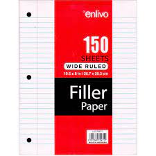 Enlivo Wide Ruled Filler Paper- 150 Sheets