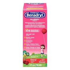 Benadryl Children's Allergy Cherry Flavored Liquid 4fl oz