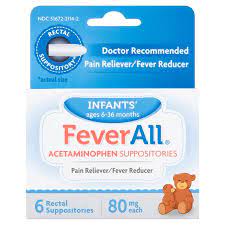 FeverAll Infants Acetaminophen Suppositories 80mg ea. (6 count)