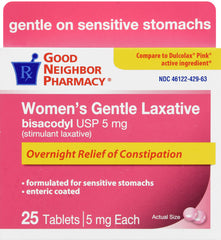 Women's Gentile Laxative 5 mg 25 Tablets
