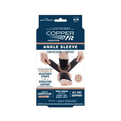 Copper Fit Adjustable Ankle Sleeve Compression + Support