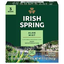 Irish Spring Aloe Mist Deodorant Soap 11.1 oz 3 ct.