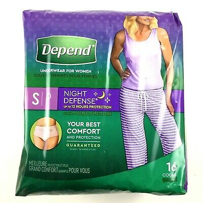Depend Women's Night Defense Incontinence Underwear Blush Small - 16 ct pkg
