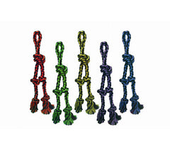 Multipet Nuts For Knots Rope Tug 2 Danglers 15" (Assorted Colors) 1ct