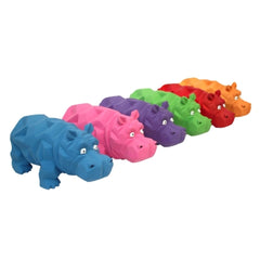 Multipet Origami Pals Latex 8" Hippo Dog Toy Assorted