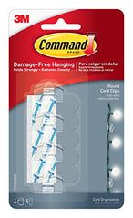 Command Round Clear Cord Clips 4ct
