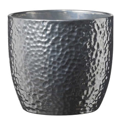 Boston Ceramic Shiny Silver Metallic Pot