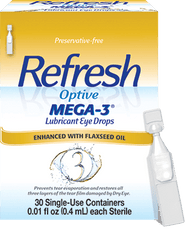 Refresh Optive Mega-3 Eye Drops- 30 Vials (0.01 oz each)