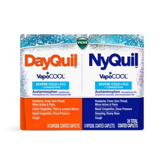Vicks DayQuil+NyQuil VapoCool Severe Cold/Flu/Congestion (24 coated caplets)