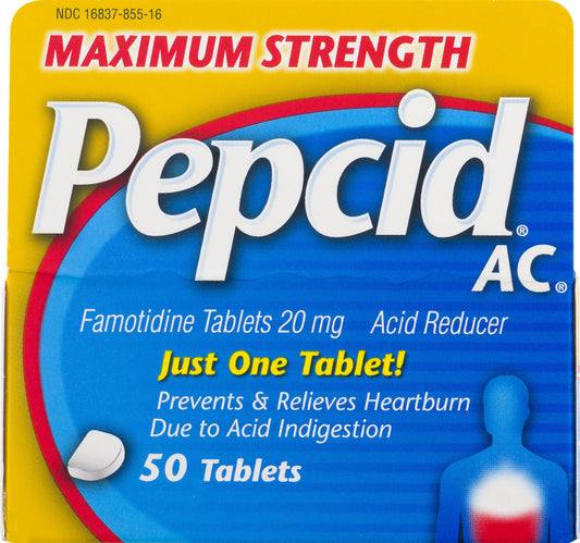 Pepcid Max Strength 20mg Tabs 50 count
