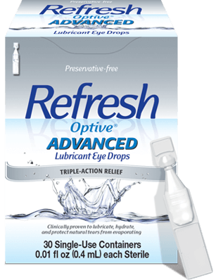Refresh Optive Advanced Eye Drops- 30 vials (0.01 oz each)